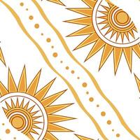 Radiant summer sun seamless tile pattern with golden rays and sunset hues for peaceful sunlit spaces concept as Golden rays and sunset hues arranged seamlessly to bring a peaceful Clean Pro 3 vector