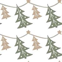 Recycled Paper Christmas Garland concept as A seamless minimal background featuring a repeating pattern of Christmas garlands made from recycled paper symbolizing a sustainable and Clean Pro 2 vector