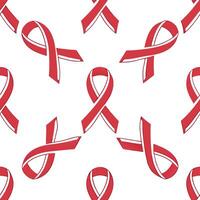 Red Ribbon Mosaic concept as Create a seamless pattern of minimalist red ribbon tiles Camera slowly pans across the mosaic revealing the iconic AIDS awareness symbol repeated in v Clean Pro vector