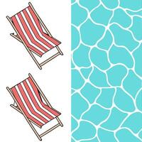 Refreshing poolside vibes seamless tile pattern with bright turquoise water and lounge chairs concept as Turquoise water and poolside lounge chairs create a fresh inviting seamless Clean Pro vector