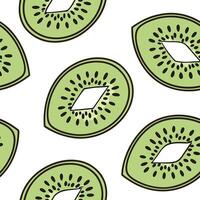 Refreshing kiwi fruit seamless tile pattern with bright green flesh and tiny black seeds concept as Kiwi fruits with bright green flesh and tiny black seeds create a refreshing sea Clean Pro vector
