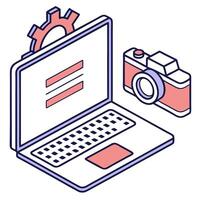 Remote IT specialist troubleshooting on a glossy laptop in a flexible workspace concept as Camera movement Pan across the laptop screen displaying code and diagnostics Scene A tec Clean Pro vector