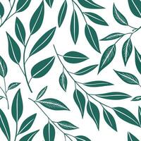Relaxing summer leaves seamless pattern with willow and birch leaves for a peaceful summer vibe concept as Peaceful willow and birch leaves seamlessly arranged to create a relaxing Clean Pro 2 vector