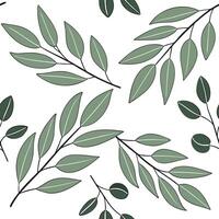 Relaxing summer leaves seamless pattern with willow and birch leaves for a peaceful summer vibe concept as Peaceful willow and birch leaves seamlessly arranged to create a relaxing Clean Pro vector