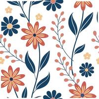 Retro abstract floral seamless pattern with bold colors and dynamic shapes for vibrant designs concept as Vibrant retro abstract floral pattern with bold colors and dynamic shapes Clean Pro vector