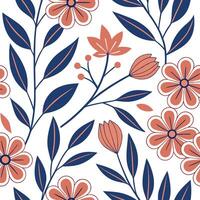 Retro floral seamless pattern with abstract blooms and bold color contrasts for modern spring designs concept as Modern retro floral pattern with abstract blooms and bold color con Clean Pro vector