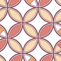 Retro geometric circles seamless pattern with overlapping shapes and vibrant hues for playful designs concept as Playful retro geometric circles pattern featuring overlapping shape Clean Pro vector