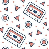 Retro geometric seamless tile pattern complementary colors on white background perfect for vibrant spaces concept as Creating seamless tile with retro geometric patterns in complem Clean Pro 2 vector