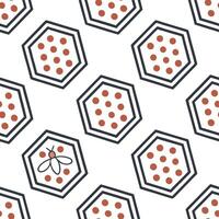 Retro hexagon design seamless pattern nostalgic isolated white background suitable for vintage branding apparel interior styling concept as Nostalgic retro hexagon seamless pattern Clean Pro vector