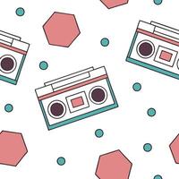 Retro polygon seamless pattern bold pastel colors on white background suitable for vibrant designs concept as Designing seamless tile with retro polygons in bold pastel colors on w Clean Pro vector