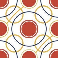 Retro pop art circle tile pattern with vibrant primary hues on white surface for playful vintage flair concept as Bold primary colored circles in a playful pop art arrangement crea Clean Pro vector