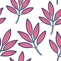Retro pop art sage leaves seamless pattern with bold outlines and vibrant colors on white concept as Bold outlined pop art sage leaves with vibrant colors creating a retro seamless Clean Pro vector