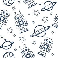 Retro sci fi seamless tile pattern with futuristic elements and vintage technology aesthetics concept as Seamless retro sci fi tiles featuring vintage robots futuristic tech and sp Clean Pro vector