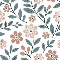 Retro spring floral seamless pattern with bright colors and stylized blooms for vintage inspired designs concept as Retro floral pattern with stylized blooms and vibrant spring col Clean Pro 2 vector
