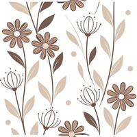 Retro spring nature seamless pattern with stylized flowers and muted earthy colors for vintage inspired designs concept as Vintage inspired spring nature pattern with stylized flow Clean Pro 2 vector