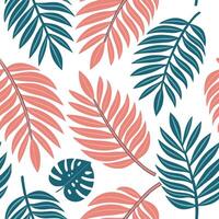 Retro tropical seamless pattern with palm leaves and vibrant colors for summer designs concept as Vibrant retro tropical pattern featuring palm leaves and bright colors perfect for Clean Pro vector