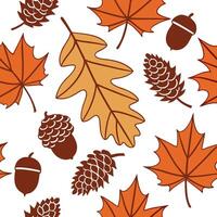 Rustic autumn leaves seamless tile pattern with deep reds oranges and yellows concept as Deep red orange and yellow autumn leaves create a rustic seamless tile pattern perfect for Clean Pro vector