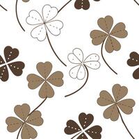 Rustic clover seamless pattern with earthy tones and natural textures on white background concept as Earth toned rustic clovers with natural textures creating a warm seamless patte Clean Pro vector