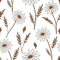 Rustic daisy seamless tile pattern with dried daisy motifs and earthy brown tones ideal for country style kitchens concept as Dried daisy motifs and earthy brown tones create rusti Clean Pro vector