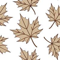 Rustic maple leaves seamless pattern with earthy tones and natural textures on white background concept as Earth toned rustic maple leaves with natural textures creating a warm sea Clean Pro vector