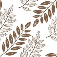 Rustic leaf repeat seamless tile pattern featuring hand drawn leaves and earthy tones ideal for farmhouse kitchens concept as Hand drawn leaves with earthy tones create rustic seam Clean Pro vector