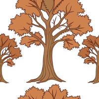 Rustic oak tree seamless tile pattern with autumn foliage and warm earthy tones concept as Oak trees with autumn foliage in warm earthy tones create a rustic seamless tile pattern Clean Pro vector