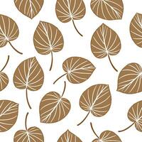 Rustic Pilea seamless pattern with earthy tones and natural textures on white background concept as Earth toned rustic Pilea leaves with natural textures creating a warm seamless p Clean Pro vector