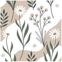 Rustic spring nature seamless pattern with wildflowers and soft earth tones for earthy country inspired designs concept as Earthy spring nature pattern with wildflowers and rustic Clean Pro 2 vector