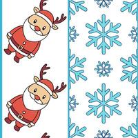 Santa Claus and reindeer seamless tile pattern with joyful winter motifs and bright colors concept as Santa Claus and reindeer bring joy with bright colors in a seamless tile patte Clean Pro vector