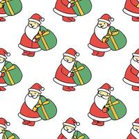 Santas Reusable Gift Wrap concept as Feature a seamless pattern of Santa wrapping gifts in reusable fabric The design incorporates playful cartoon elements and vibrant colors with Clean Pro vector