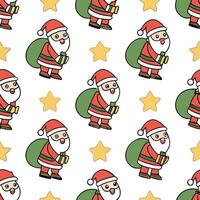 Santas Upcycled Decorations concept as Feature a seamless background of Santa decorating with upcycled materials The design uses playful cartoon elements and vibrant colors provid Clean Pro vector