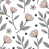 Scandinavian floral seamless tile pattern with soft color palette and simple botanical illustrations for minimalist homes concept as Soft color palette and simple botanical illustr Clean Pro vector