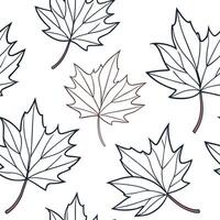Scandinavian inspired maple leaves seamless pattern with minimal colors and clean lines on white concept as Minimal color Scandinavian maple leaves with clean lines creating a simp Clean Pro vector