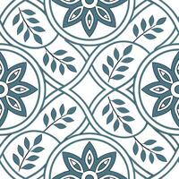 Scandinavian Nordic floral patterns and geometric shapes seamless tile design with cool tones concept as Cool tones highlight Scandinavian Nordic floral patterns intertwined with g Clean Pro vector