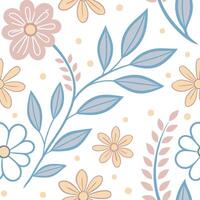 Serene spring pastel seamless tile pattern with light pinks blues and yellows for peaceful spaces concept as Soft pink blue and yellow pastels in a seamless pattern creating serene Clean Pro vector