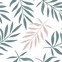 Shabby Chic bamboo leaves seamless tile pattern with distressed bamboo and soft pastel accents on white background ideal for charming spaces concept as Distressed bamboo and soft p Clean Pro vector