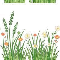 Serene spring meadows seamless tile pattern with wildflowers soft grasses and an atmosphere of rejuvenation concept as Wildflowers and soft grasses in a serene spring meadow create Clean Pro vector