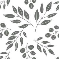 Shabby Chic eucalyptus seamless tile pattern with distressed eucalyptus and soft grey accents on white background ideal for charming spaces concept as Distressed eucalyptus and sof Clean Pro vector