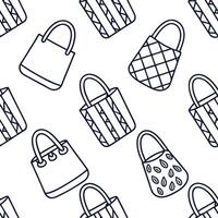 Simple flat design icon Reusable Bag Patterns Tiles concept as Seamless background tiles patterned with various designs of reusable bags promoting zero waste shopping habits flat Clean Pro vector
