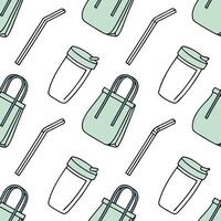 Simple flat design icon Zero Waste Lifestyle Tiles concept as Seamless tile design inspired by the zero waste lifestyle featuring reusable and sustainable everyday items flat illu Clean Pro 2 vector