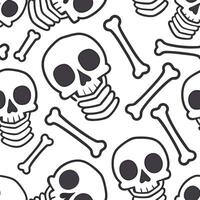 Skeletons and skulls seamless tile pattern with bone structures and dark shades for macabre home decor concept as Bone structures and dark skulls arranged seamlessly for macabre Ha Clean Pro vector