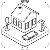 Smart Home Control Hub Setup concept as Setting up a smart home control hub to manage all connected devices seamlessly in a householdSimple flat illustration in isometric scene Clean Pro vector