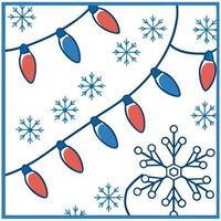 Snowflake and Christmas lights seamless tile pattern with sparkling winter accents concept as Sparkling Christmas lights paired with snowflakes create a seamless tile pattern with Clean Pro vector