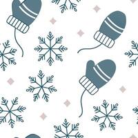 Snowflake and mittens seamless tile pattern with cozy winter elements and soft hues concept as Cozy winter elements like mittens paired with snowflakes create a seamless tile patte Clean Pro 2 vector