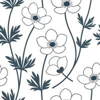 Soft pastel Anemone seamless pattern with subtle gradients and minimalistic design on white surface concept as Minimalistic soft pastel Anemone flowers with subtle gradients creati Clean Pro vector