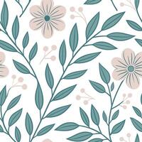 Soft pastel botanical seamless tile pattern with light blooms and gentle hues for tranquil living areas concept as Light blooms and gentle hues create soft pastel botanical seamles Clean Pro vector
