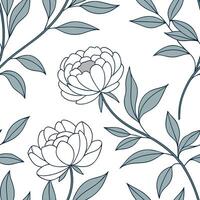 Soft pastel peony seamless pattern with subtle gradients and minimalistic design on white surface concept as Minimalistic soft pastel peonies with subtle gradients creating a seren Clean Pro vector
