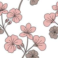 Soft pastel geranium seamless pattern with subtle gradients and minimalistic design on white surface concept as Minimalistic soft pastel geraniums with subtle gradients creating a Clean Pro vector