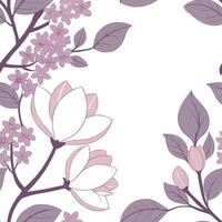 Soft pastel spring garden seamless pattern with lilacs and magnolias for peaceful home gardens concept as Gentle lilacs and magnolias in soft pastel tones arranged seamlessly for a Clean Pro vector