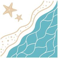 Soft sand and turquoise water seamless tile pattern perfect for beach inspired decor concept as Soft sand meeting turquoise water creates a serene seamless beach tile pattern full Clean Pro vector